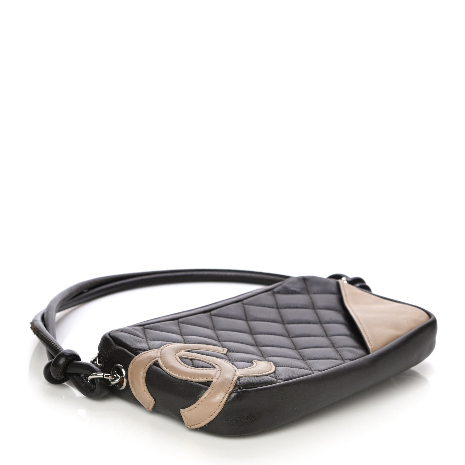 Chanel Calfskin Quilted Cambon Pochette Brown Beige 4 of 17