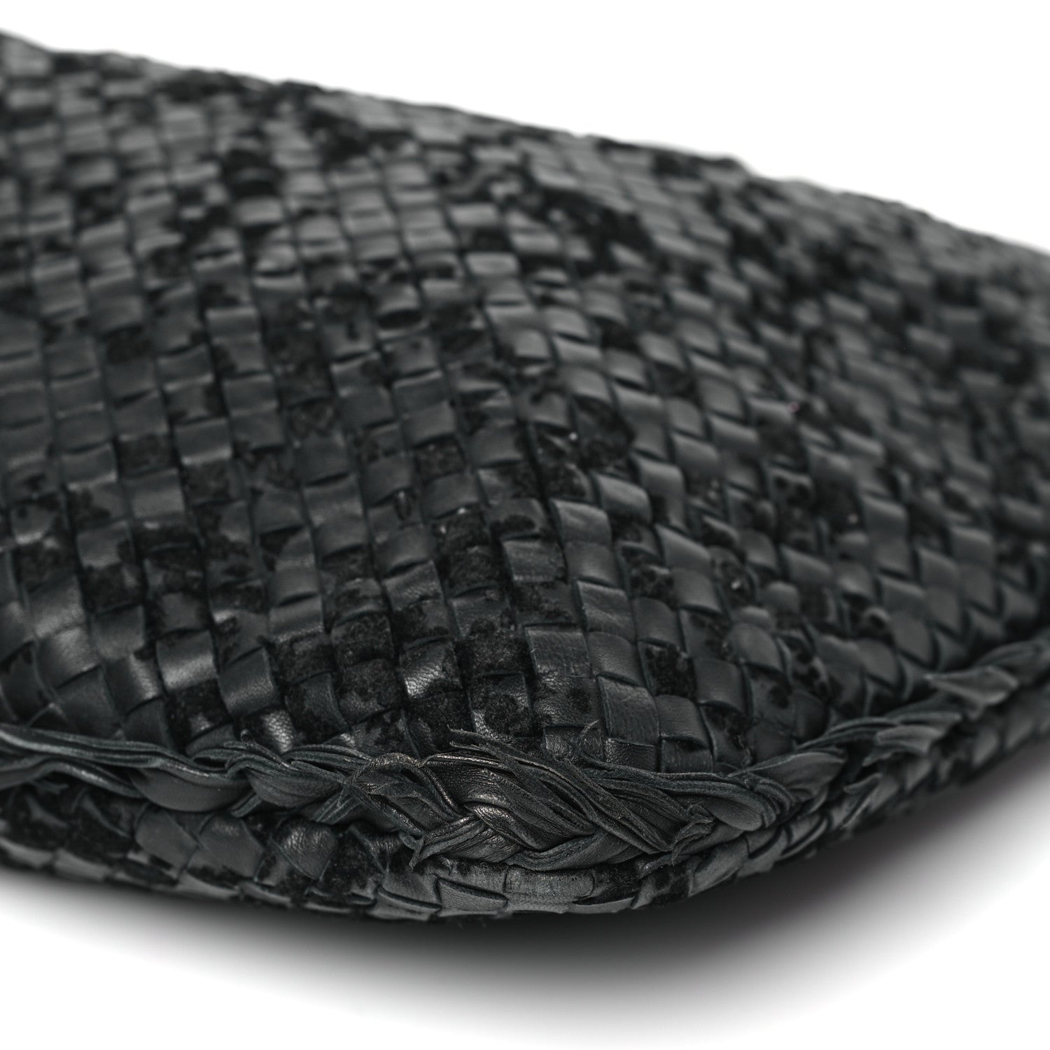 Bottega Veneta Nappa Velours Intrecciato Fuzzy Medium Veneta Hobo Black 9 of 9