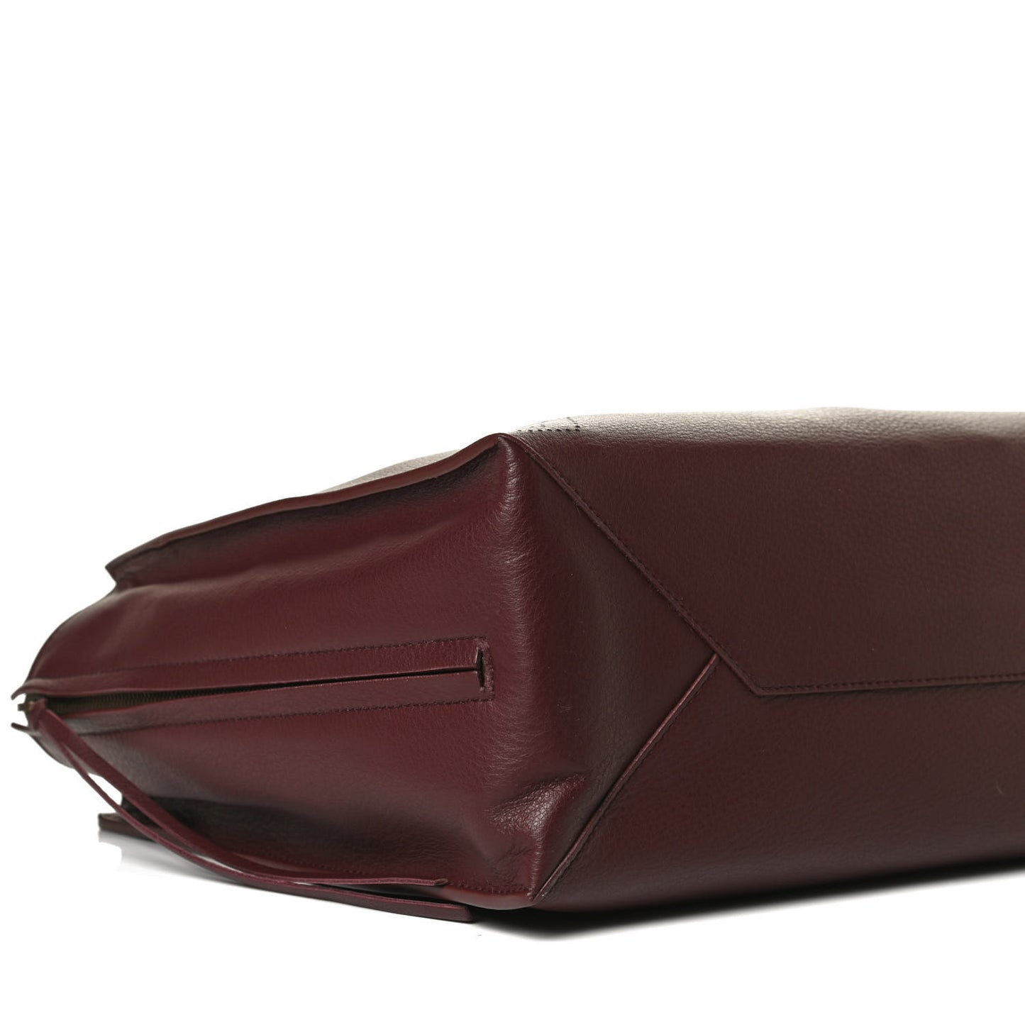 Calfskin Blackout Hardware Perforated Papier B4 Tote Burgundy