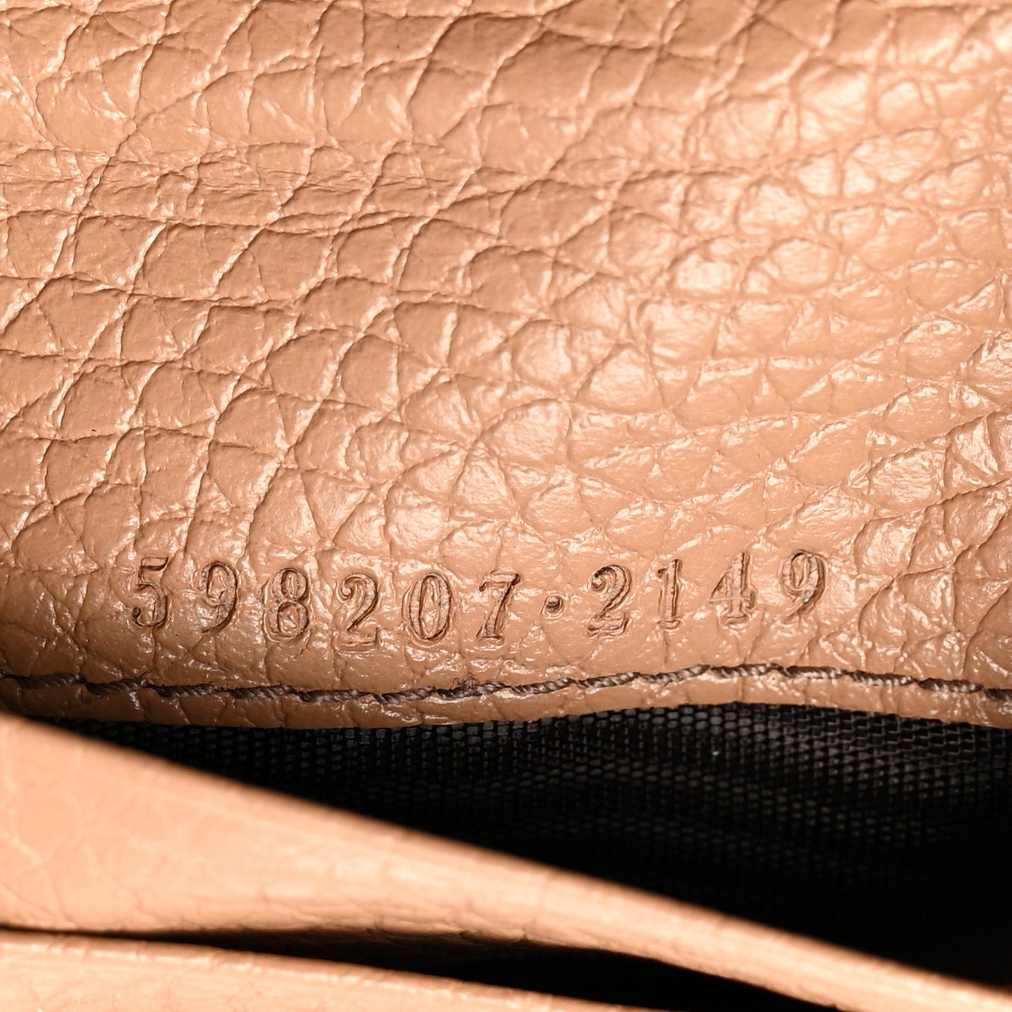 Pebbled Calfskin Soho Compact Flap Wallet Camelia