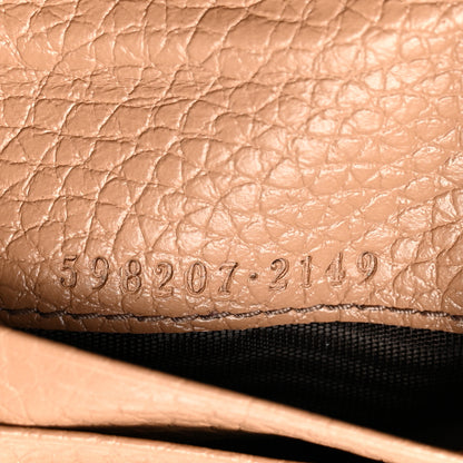 Gucci Pebbled Calfskin Soho Compact Flap Wallet Camelia 8 of 9