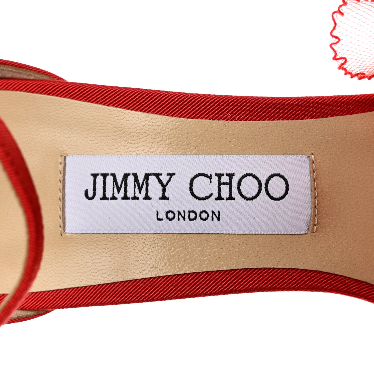 Jimmy Choo Grosgrain Aveline Bow 100 Sandals 39.5 Red 7 of 10