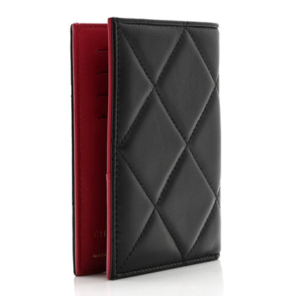 Chanel Lambskin Quilted Chanel 19 Passport Holder Black 3 of 10