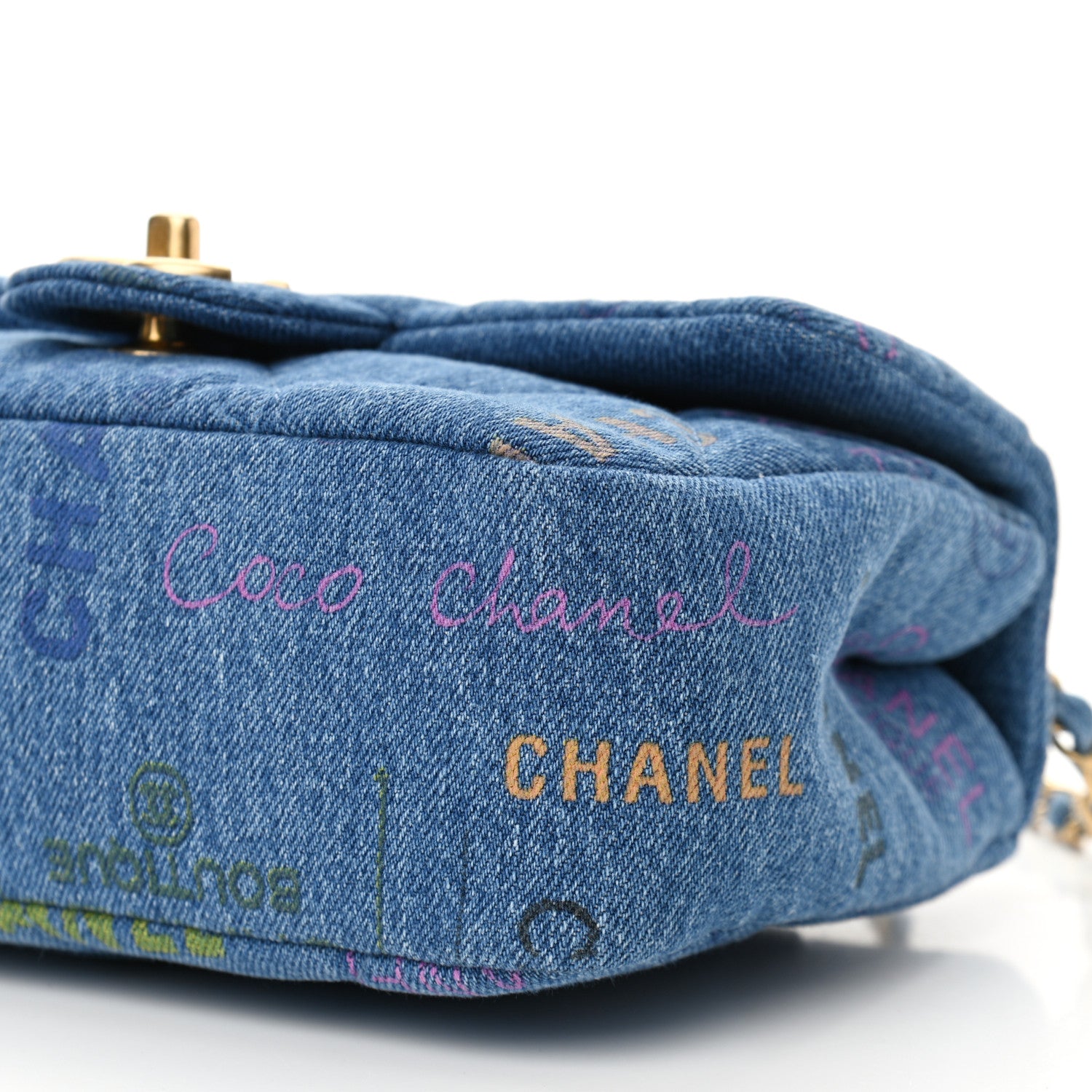 Chanel Denim Quilted Mini Denim Mood Rectangular Flap Blue Multicolor 10 of 10