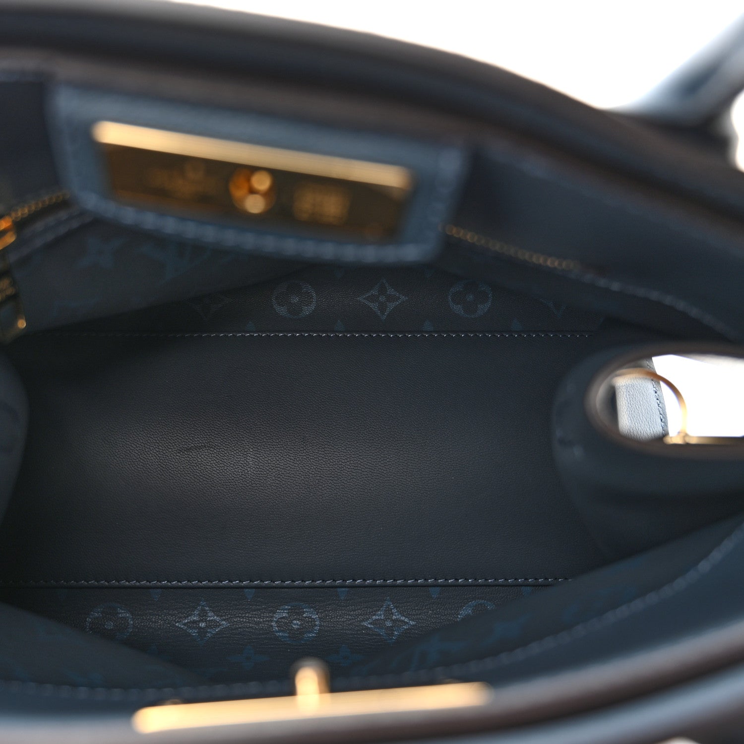 Louis Vuitton Grained Calfskin Steamer MM Blue 5 of 12