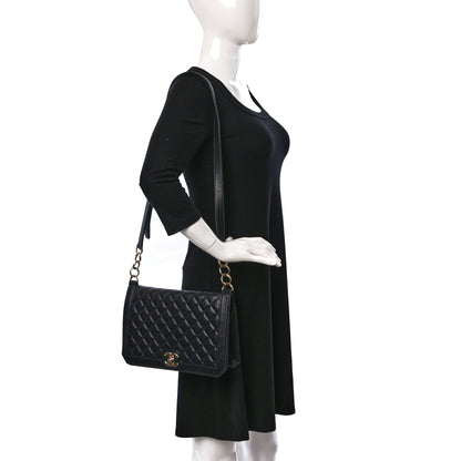 Chanel Calfskin Quilted Large Chain Link Full Flap Black 2 of 10