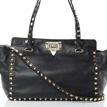 Valentino Garavani Vitello Small Rockstud Tote Black 16 of 16