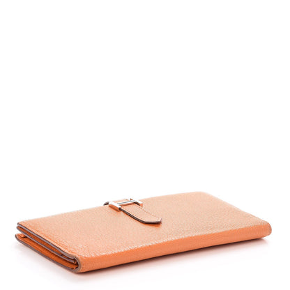 Hermes Chevre Mysore Bearn Gusset Wallet Orange 4 of 7