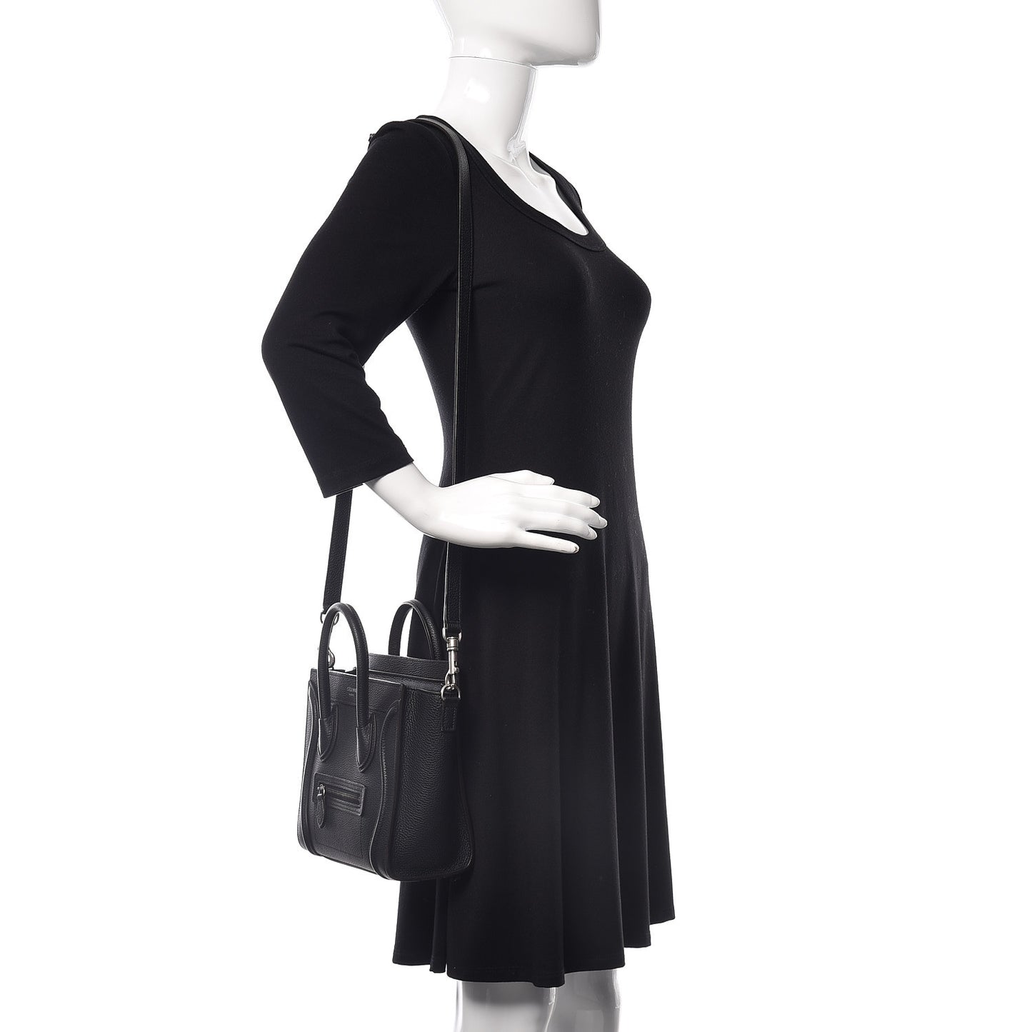 Drummed Calfskin Nano Luggage Black