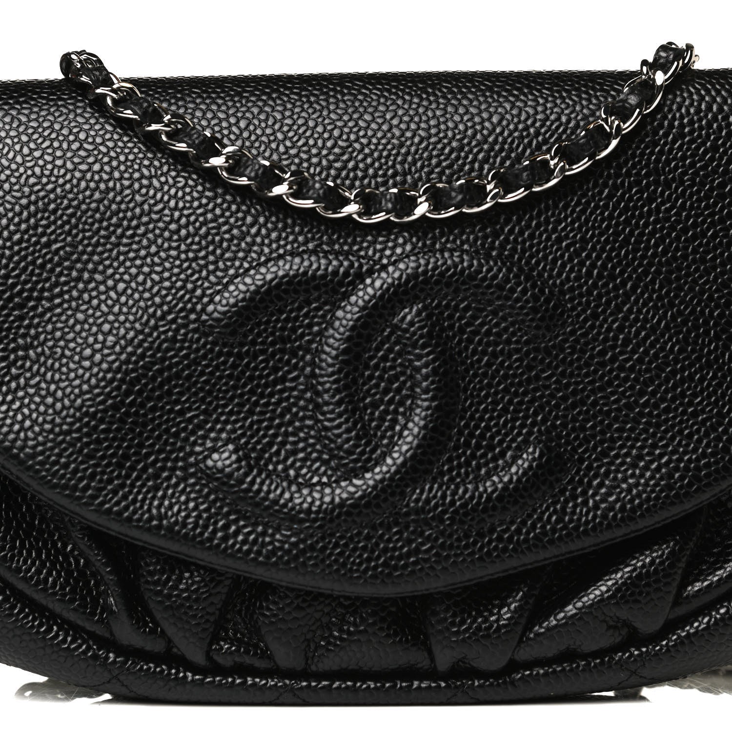 Chanel Caviar Half Moon Wallet On Chain WOC Black 9 of 12