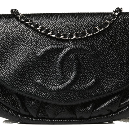Chanel Caviar Half Moon Wallet On Chain WOC Black 9 of 12