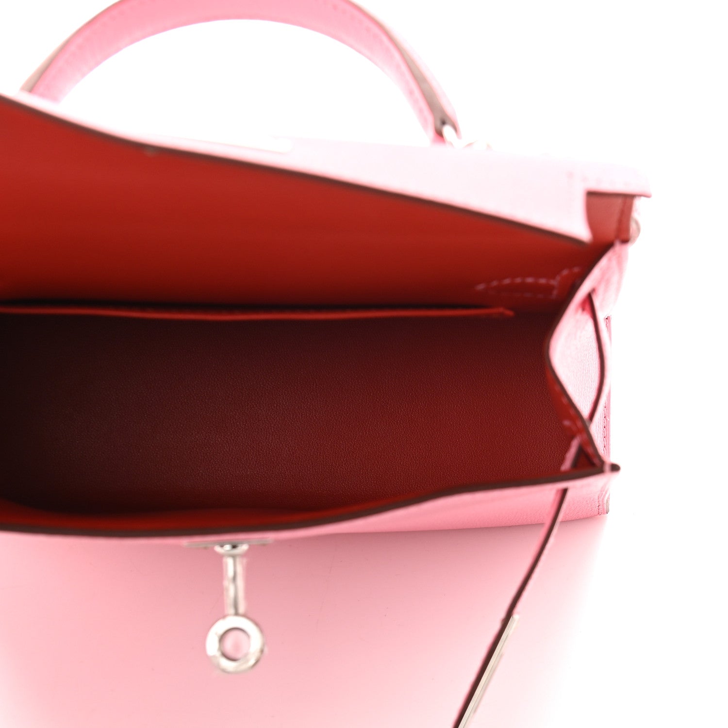 Hermes Chevre Mysore Verso Mini Kelly Sellier 20 Rose Confetti Sanguine 5 of 8