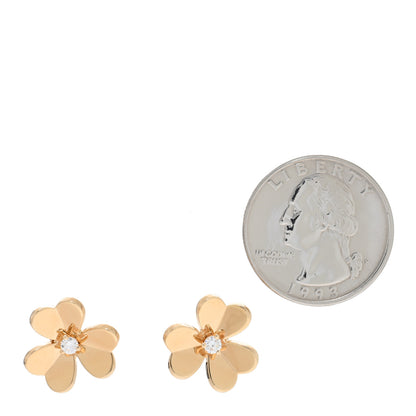 Van Cleef & Arpels 18K Yellow Gold Diamond Small Frivole Earrings 2 of 5