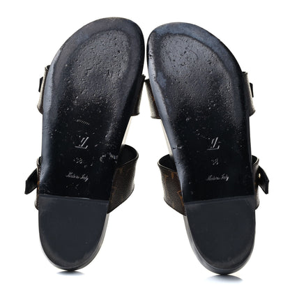 Louis Vuitton Monogram Bom Dia Mule Sandals 38 Black 8 of 8