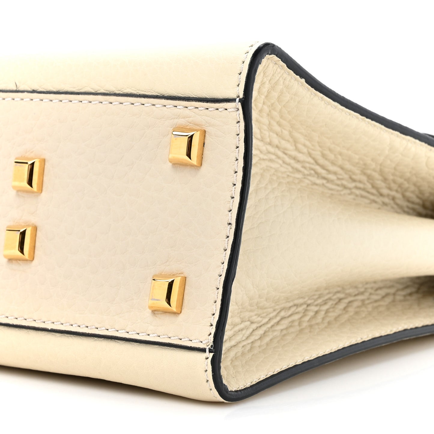 VALENTINO GARAVANI Grained Calfskin Medium My Rockstud Frame Bag Light Ivory