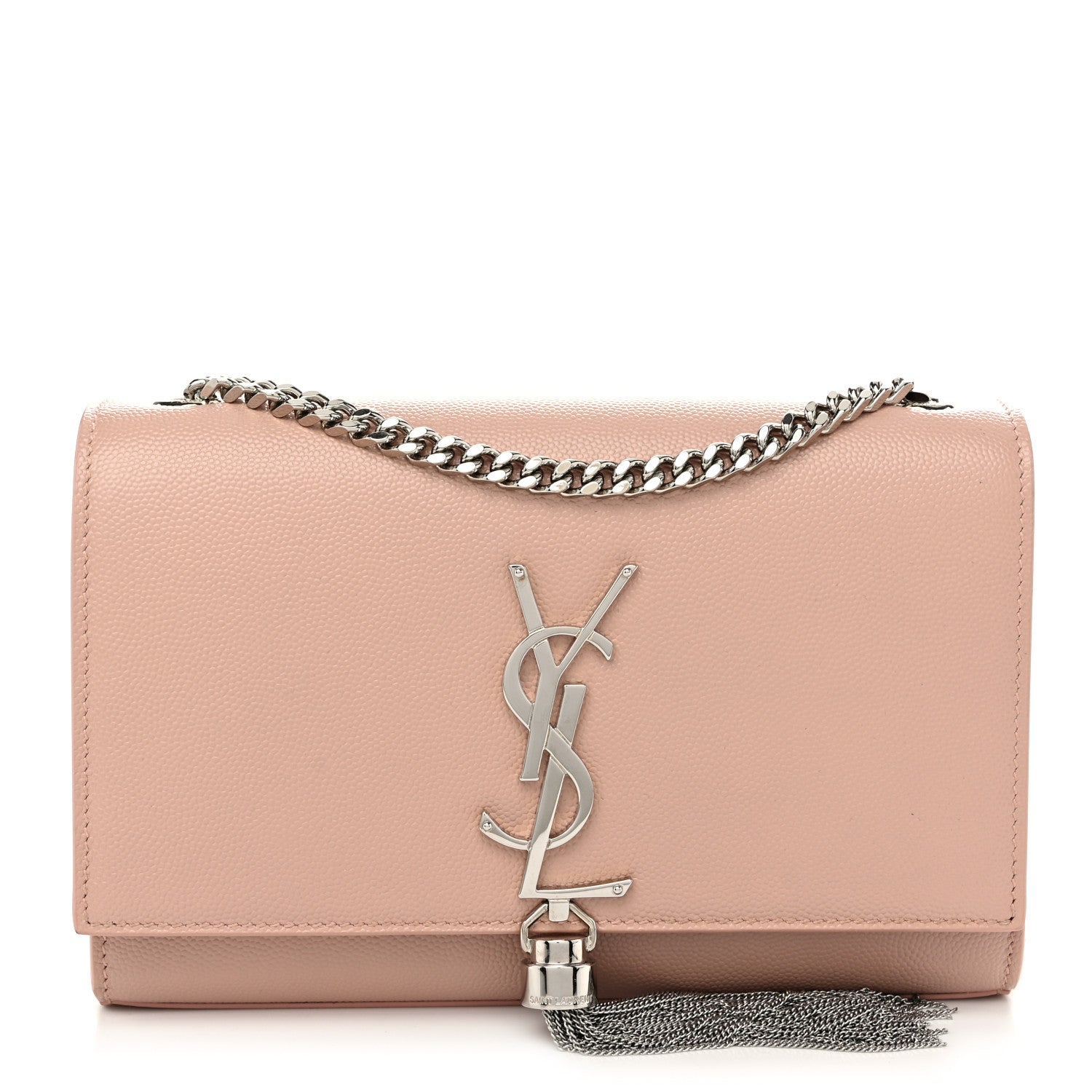 Saint Laurent Grain De Poudre Small Classic Monogram Kate Tassel Satchel Pale Pink 1 of 9