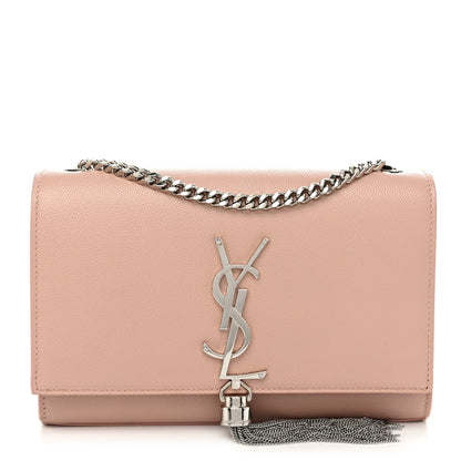 Saint Laurent Grain De Poudre Small Classic Monogram Kate Tassel Satchel Pale Pink 1 of 9