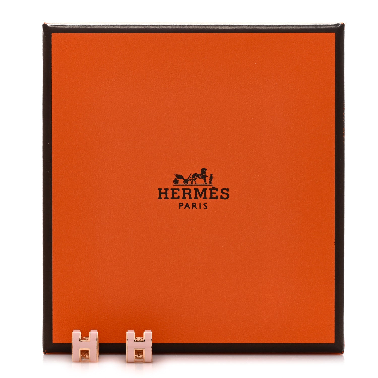 Hermes Rose Gold Lacquered Pop H Earrings Rose Dragee 6 of 6