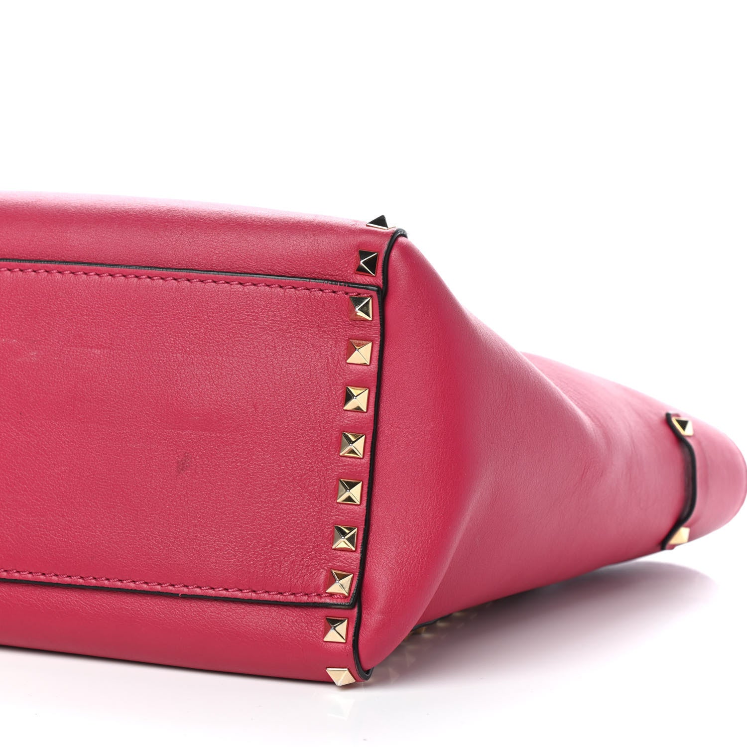 Valentino Garavani Vitello Rockstud Double Handle Tote Dark Pink 8 of 9