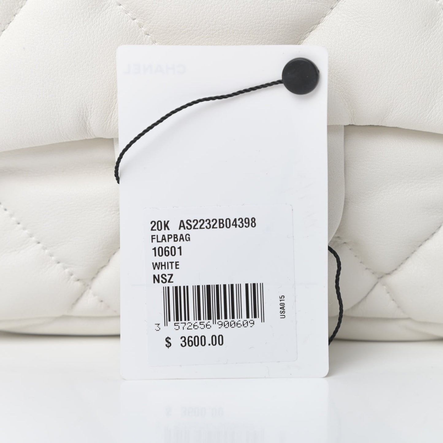 Calfskin Quilted Mini Square Bubbly Flap White