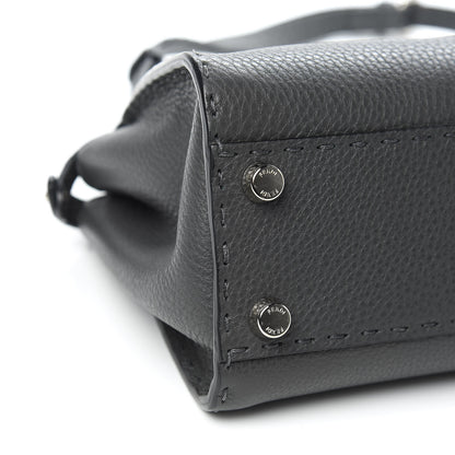 Fendi Cuoio Romano Selleria Bi-Color Mini Peekaboo Iconic Satchel Asfalto Latte 9 of 10