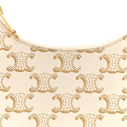 Celine Canvas Calfskin Mini Ava Triomphe Shoulder Bag White 8 of 10