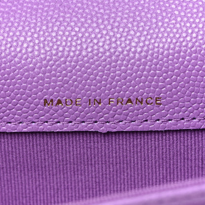 Chanel Caviar Quilted Flap Card Holder Wallet Purple 7 of 9