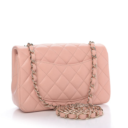 Chanel Lambskin Quilted Mini Rectangular Flap Light Pink 3 of 10