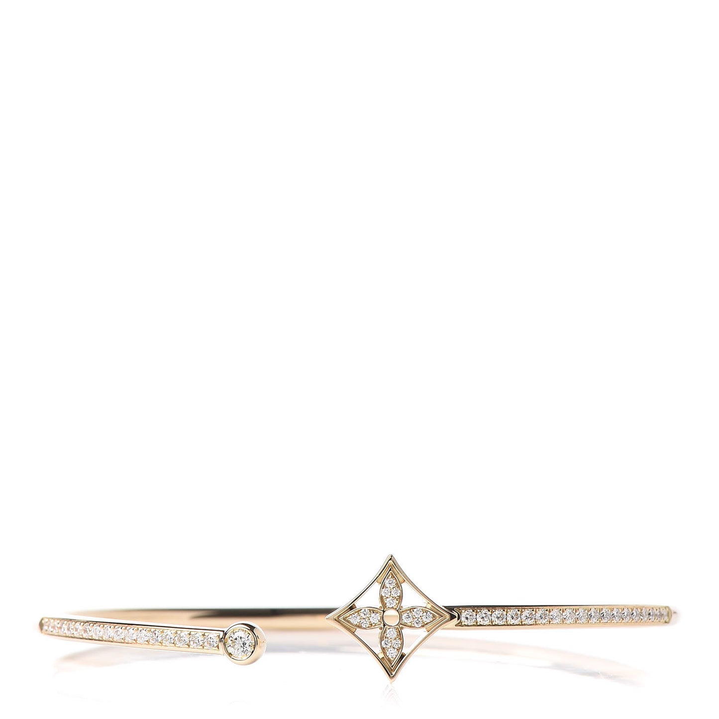 18K Yellow Gold Diamond Pave Idylle Blossom Twist Bracelet