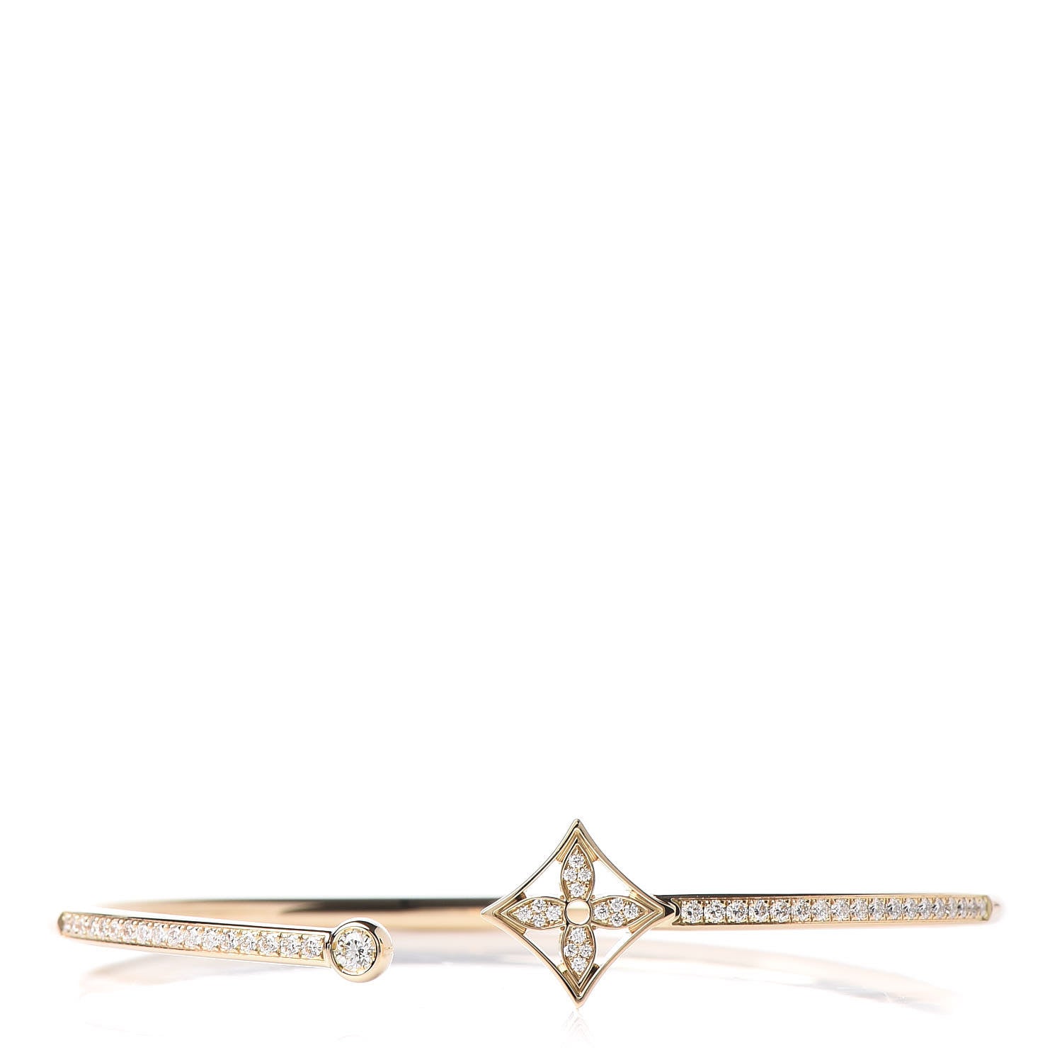 Louis Vuitton 18K Yellow Gold Diamond Pave Idylle Blossom Twist Bracelet 1 of 5