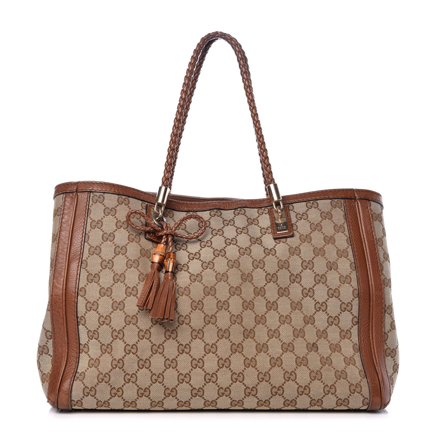 Gucci Monogram Cellarius Calfskin Medium Bella Tote Beige Ebony Cuir 1 of 20