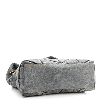 Saint Laurent Denim Quilted Small Loulou Puffer Monogram Chain Satchel Blue Cinnamon 4 of 10