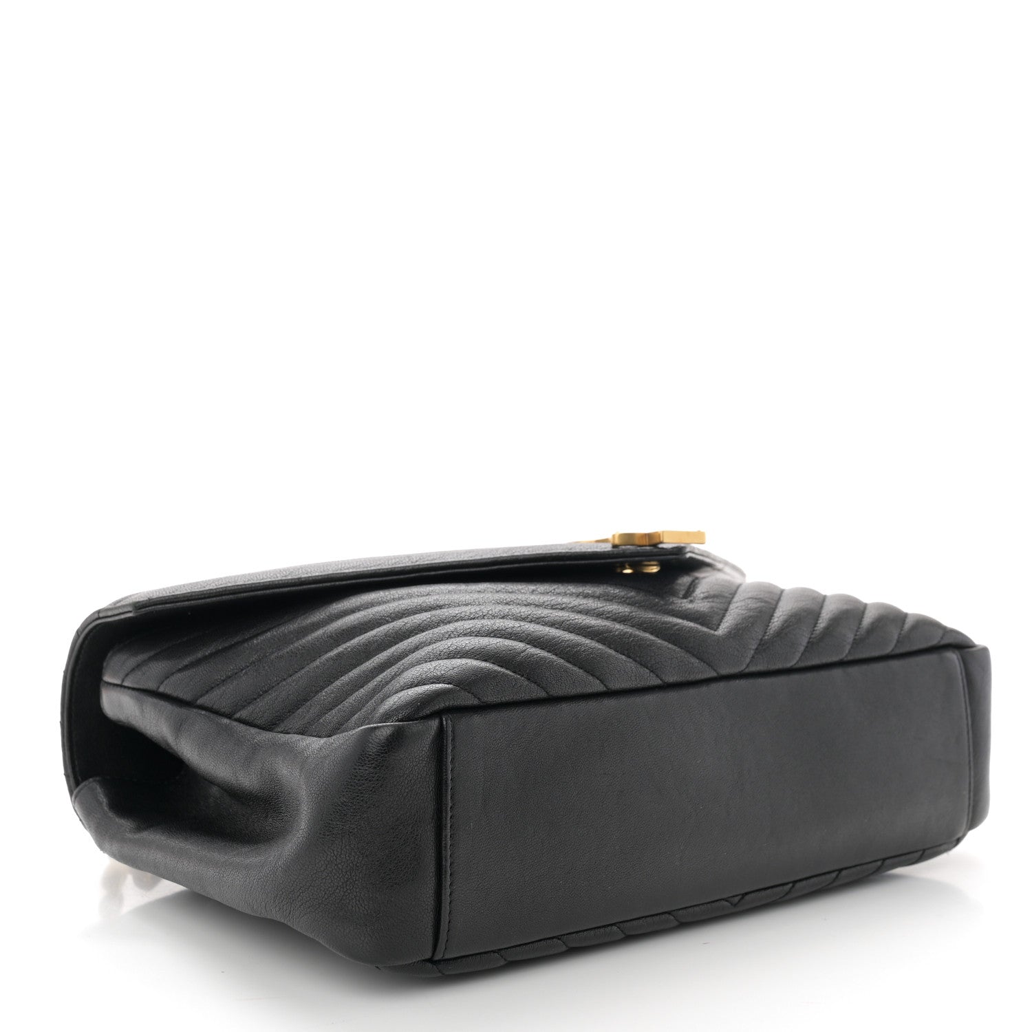 Saint Laurent SAINT LAURENT Sheepskin Matelasse Chevron Monogram Large College Satchel Black 4 of 10