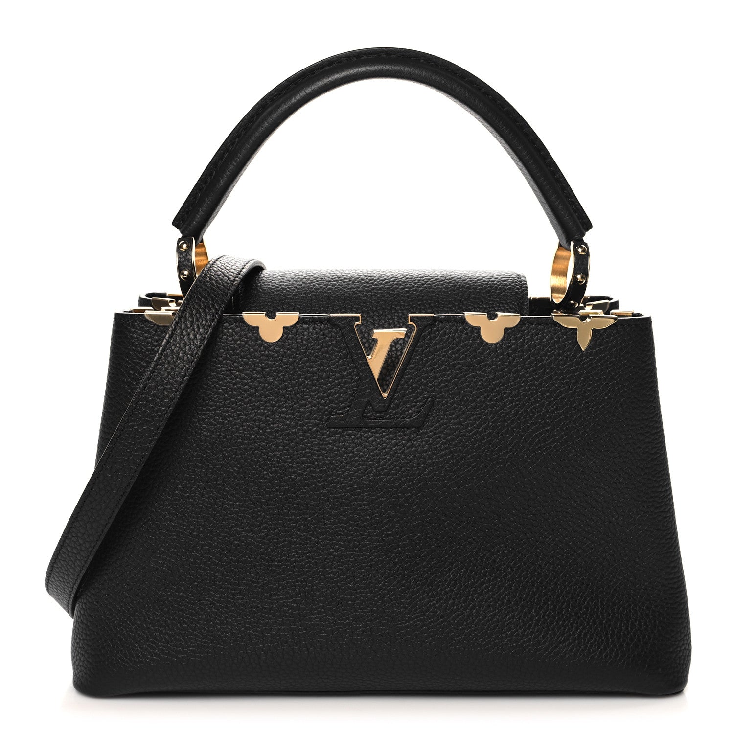 Louis Vuitton Taurillon Embellished Flower Crown Capucines PM Black 1 of 9