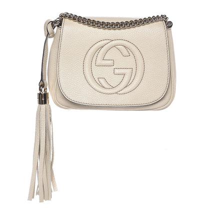 Gucci Pebbled Calfskin Small Soho Flap Crossbody Off White 1 of 7