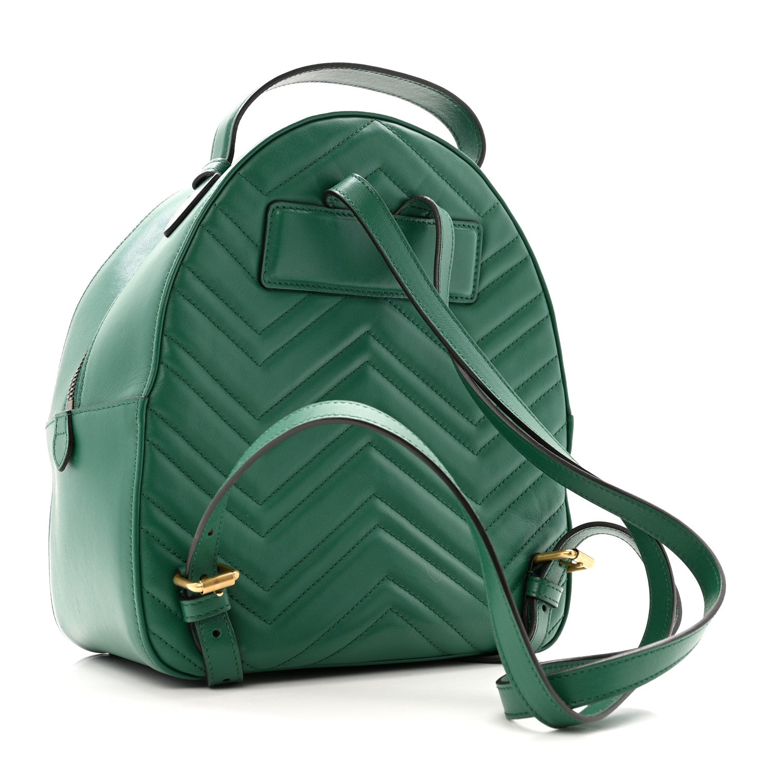 Gucci Calfskin Matelasse GG Marmont Dome Backpack Emerald Green 3 of 11