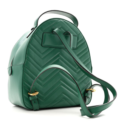 Gucci Calfskin Matelasse GG Marmont Dome Backpack Emerald Green 3 of 11