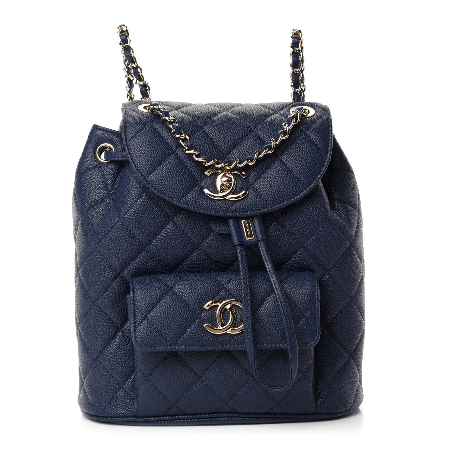 Chanel Caviar Quilted Backpack Bag Navy 1 of 10