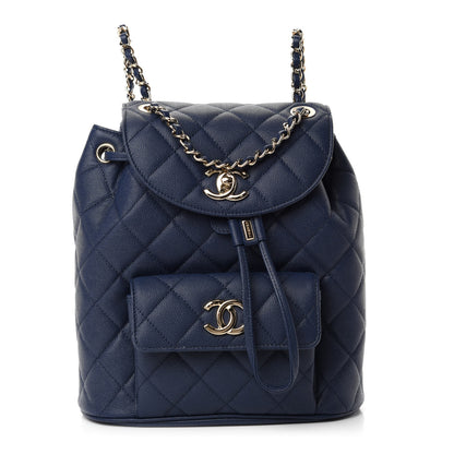 Chanel Caviar Quilted Backpack Bag Navy 1 of 10