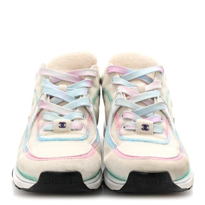 Chanel Wool Suede Calfskin CC Sneakers 36.5 Multicolor 3 of 9