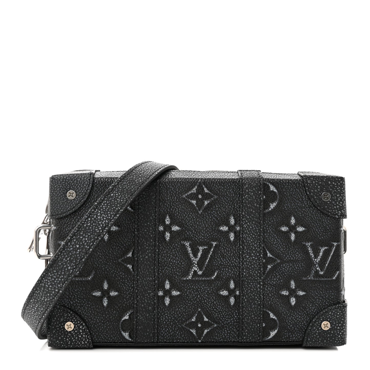 Faded Calfskin Monogram Soft Trunk Wallet Charcoal