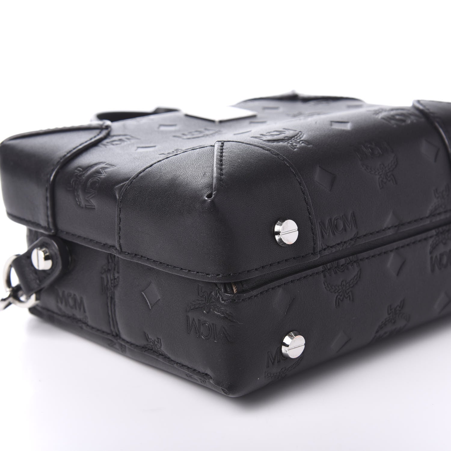 MCM Calfskin Ottomar Monogram Small Berlin Crossbody Black 6 of 9