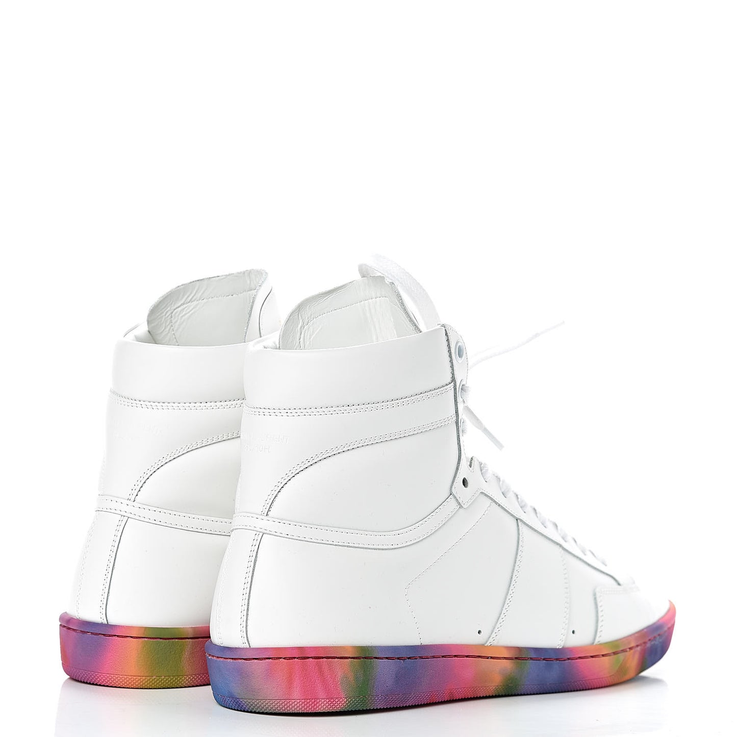 Calfskin Mens Signature Court Classic SL/10H High Top Sneakers 41 Off White Multicolor Tie-Dye