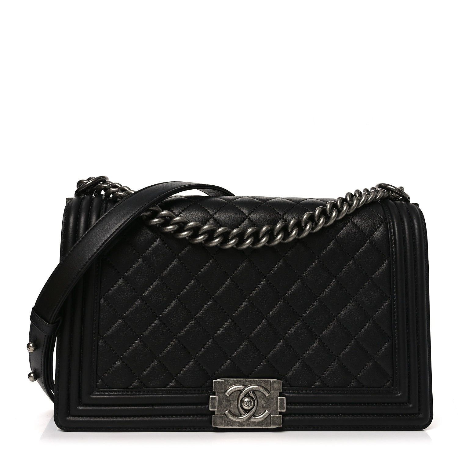 Chanel Calfskin Quilted New Medium Boy Flap Black 1 of 11