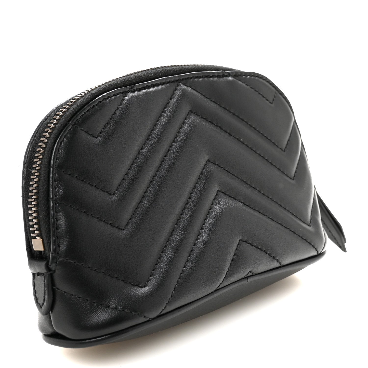 Gucci Calfskin Matelasse GG Marmont Pouch Cosmetic Case Black Black 3 of 7