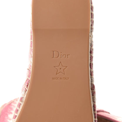 Christian Dior Cotton Embroidered D-Stripes Granville Espadrille 37 Deep Nude 6 of 9