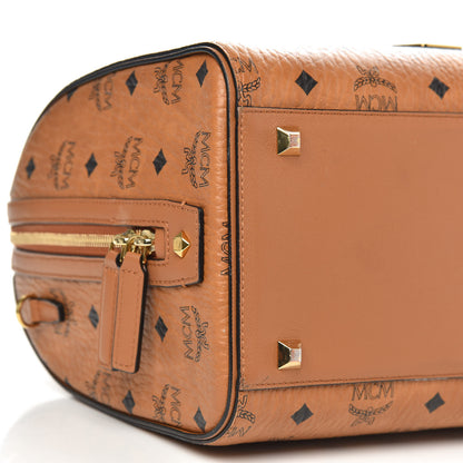 MCM Visetos Medium Boston Bag Cognac 9 of 15