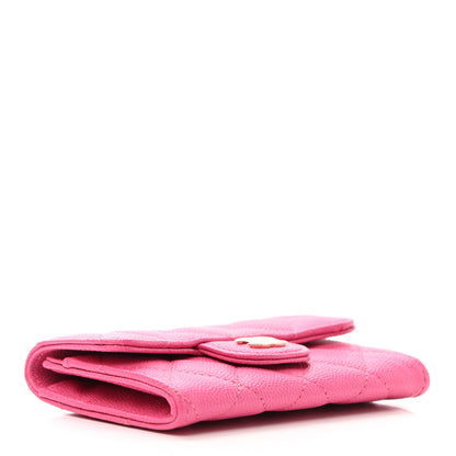 Chanel Caviar Quilted Flap Card Holder Wallet Pink 4 of 8