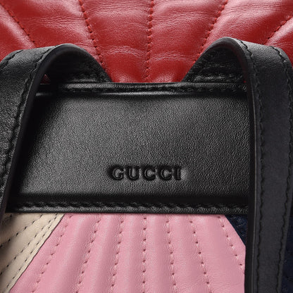 Gucci Calfskin Bamboo Trapuntata Queen Margaret Backpack Blue Agata Hibiscus Red Mystic White Sugar Pink 11 of 11