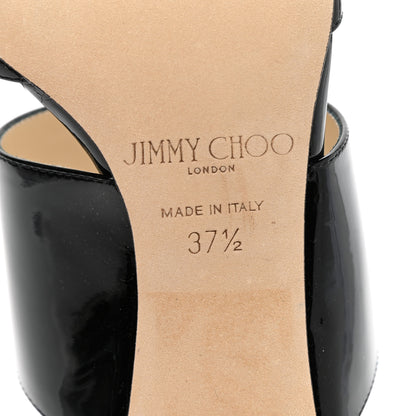 Jimmy Choo Patent Calfskin Hawke 65 Mules 37.5 Black 6 of 7
